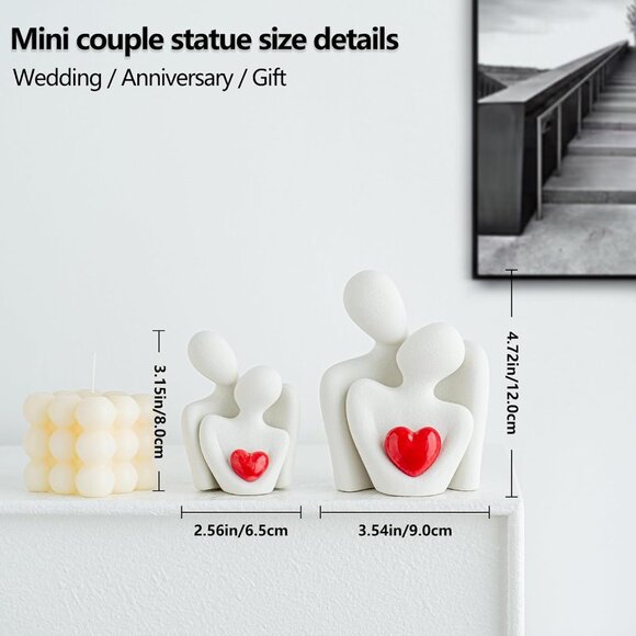 Porcelain Knick Knacks Couples Statue & Sculpture for Bedroom Decor Valentine - Picture 3 of 7